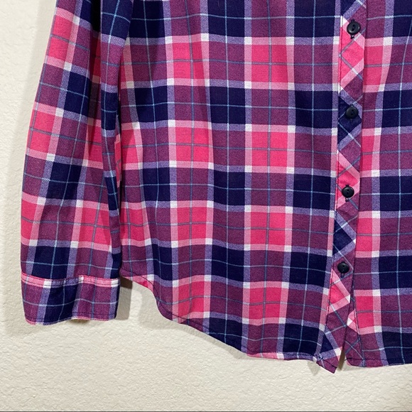 Passport sz:L Pink Plaid Button Down Top Long Sleeve - Picture 8 of 14